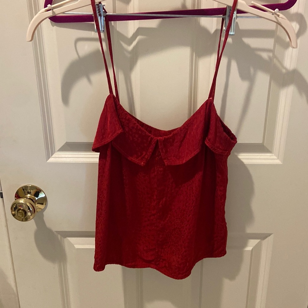 Red Satin Tank Top